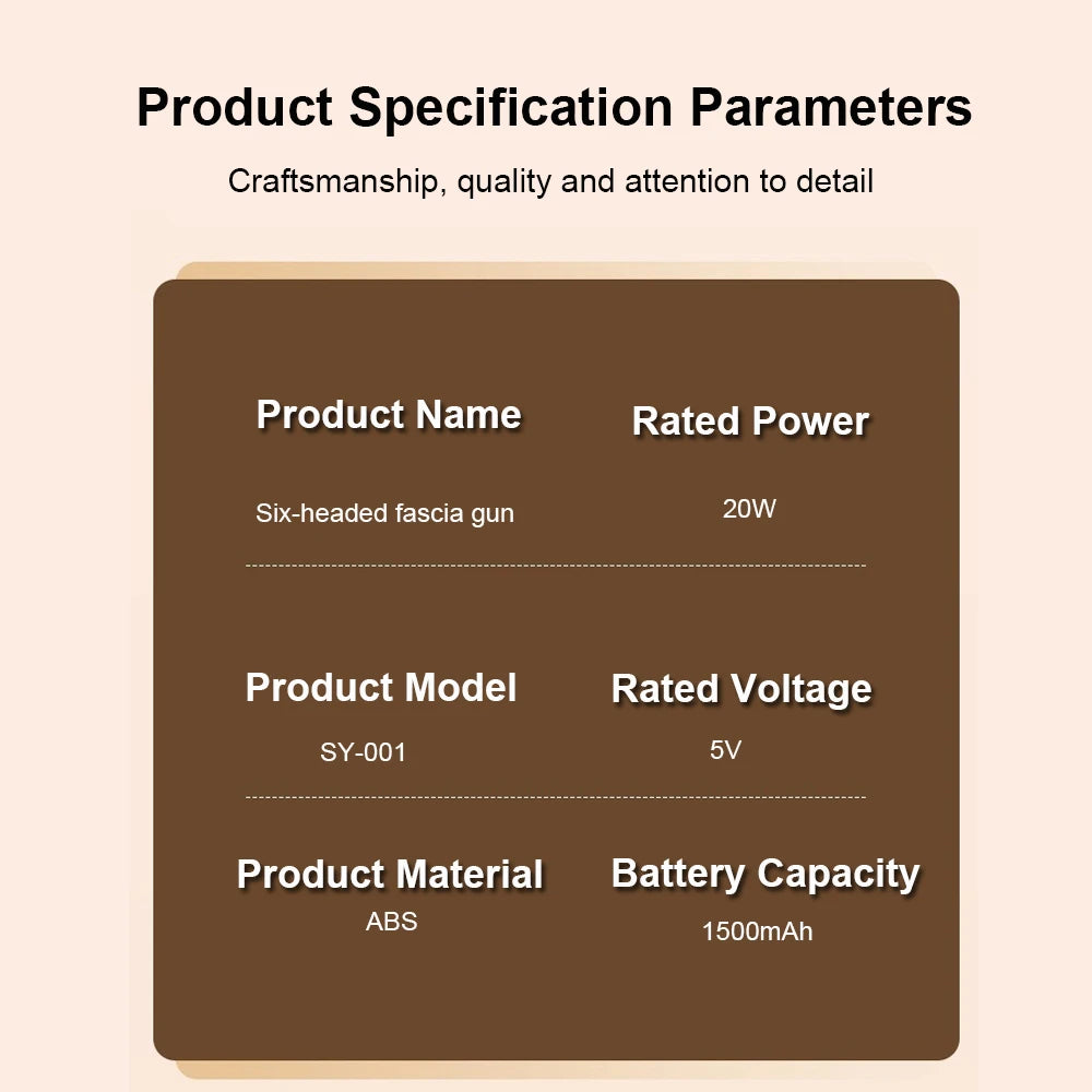 Fascia  Six Heads Massage  Muscle Relaxation Electric Massager Relief Vibrating Neck Fascia  Massage Instrument