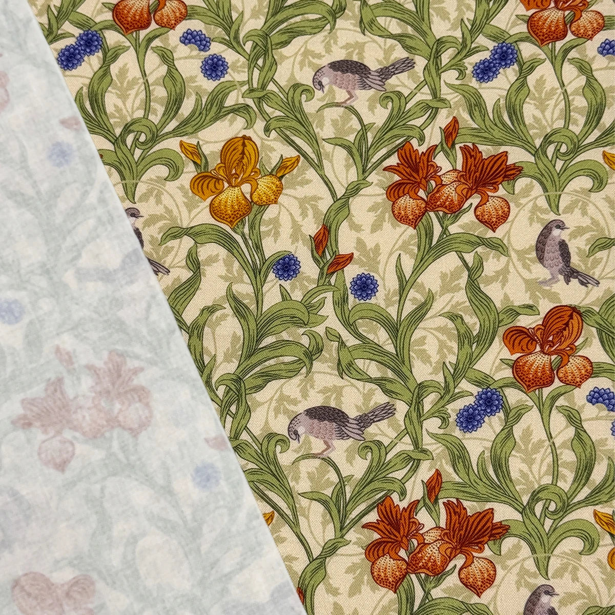 1M/5M Vintage Morris Flowers 100% Cotton Poplin Printing Fabric 80S Like London Liberty Hand Sewn DIY Doll Clothing Dress Cloth