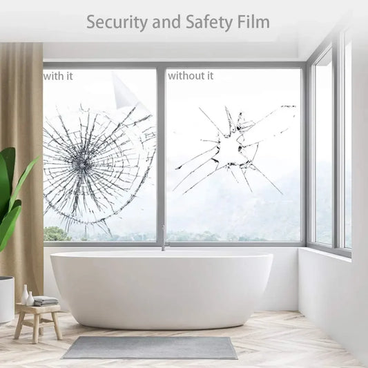 3 Metre Clear Safety & Security Window Film Anti Shatter Glass Protection Sticker Transparent Explosion-Proof Film Self-Adhesive