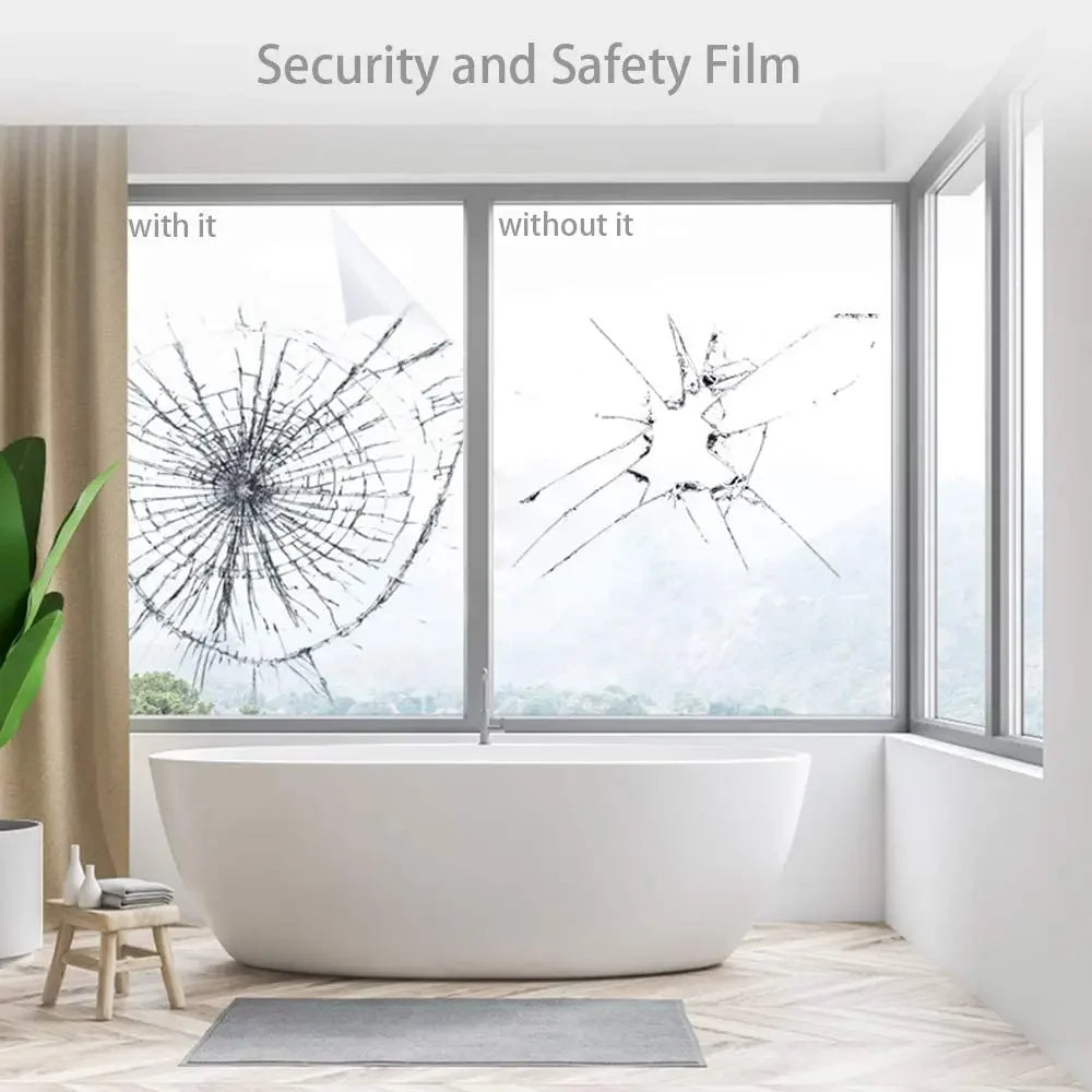 3 Metre Clear Safety & Security Window Film Anti Shatter Glass Protection Sticker Transparent Explosion-Proof Film Self-Adhesive