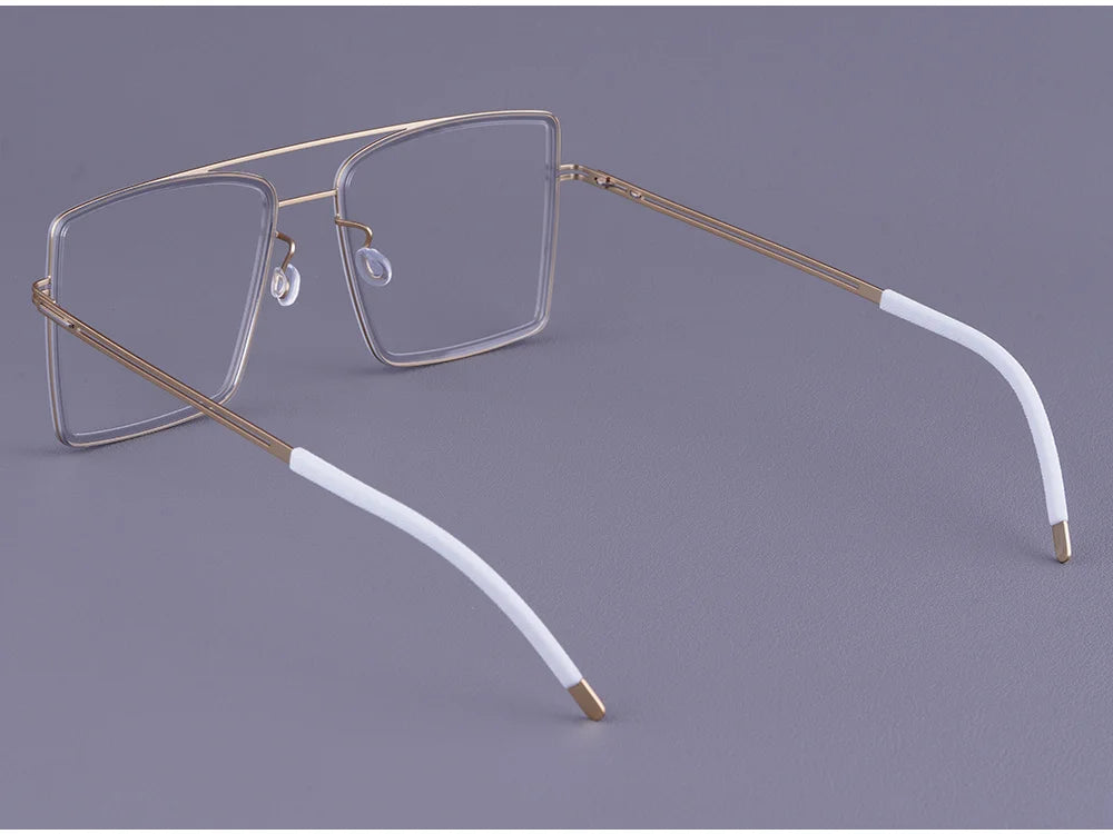 Oversized Double Bridge Titanium Acetate Eyeglasses Frame