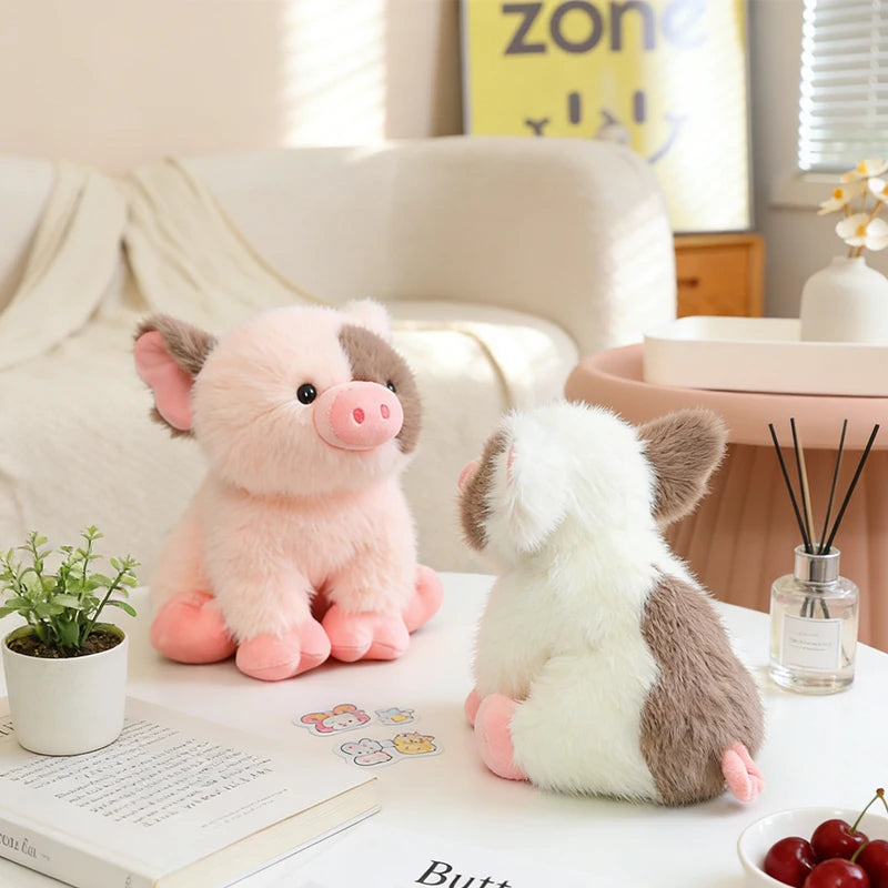 20CM Cute Pink White Pig Plush Toy Doll Soft Stuffed Animal Piggy Fluffy  Sleeping Pillow Birthday Gift Kids Girl Boy Room Decor