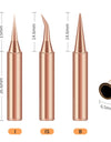 10Pcs Soldering Iron Tip Pure Copper 900M Soldering Iron Head Set Inside Hot Bare Copper Electric Soldering Iron Welding Tools