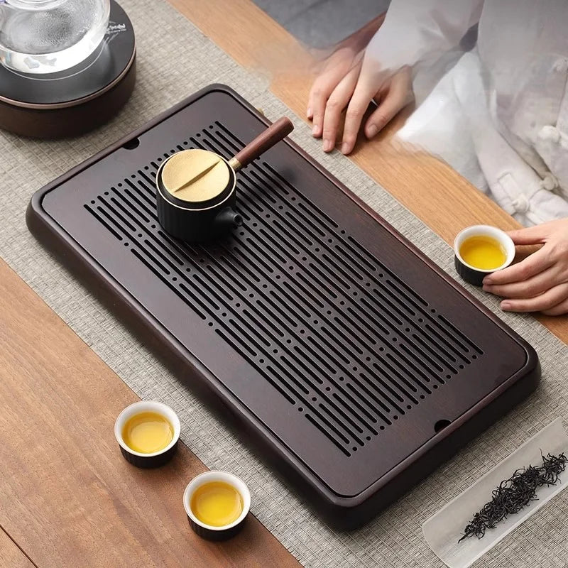 Home And Kitchen Wooden Tray Rectangle Bamboo Tea Tray For Chaban Tea Table Coffee And Tea Tools  Decorative Tray