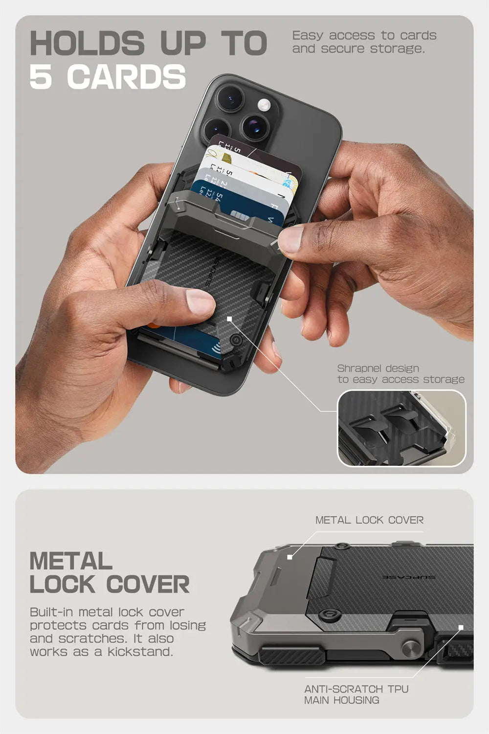 Tripod Phone Stand Credit Card Holder for iPhone 16/15/14/13/12 Adjustable Phone Stand Compatible with MagSafe