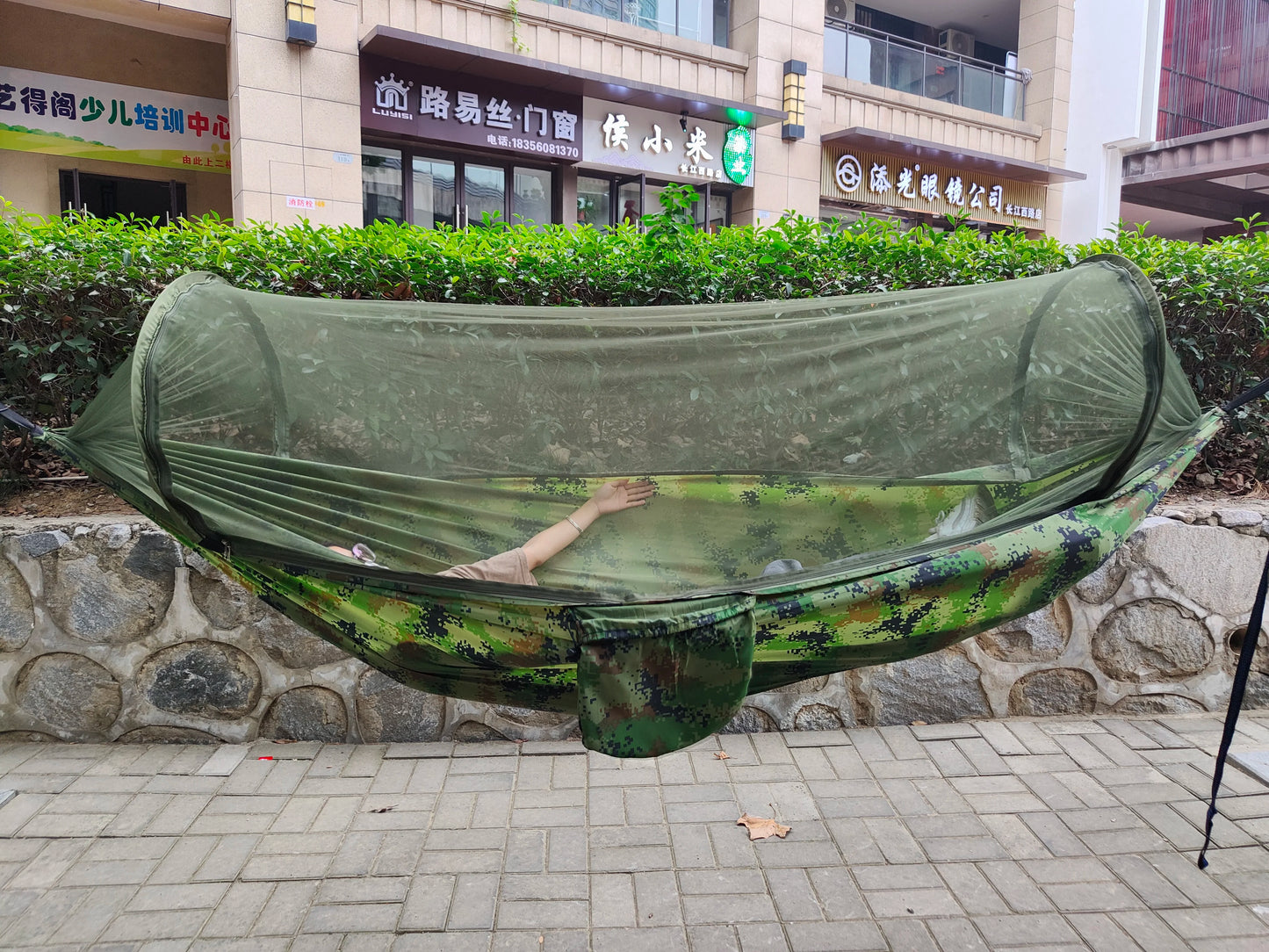 Portable Outdoor Camping Hammock with Mosquito Net High Strength Parachute- Fabric Hanging Bed Hunting Sleeping Swing