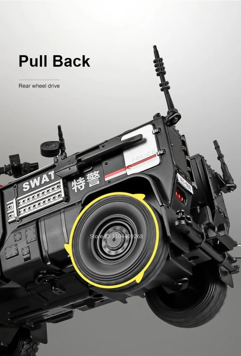 1:32 VDV SWAT Sabertooth Armored Car Model Toy Shock Absorption Police Cars Music Light Off-road Vehicle Sound Light Boys Gifts