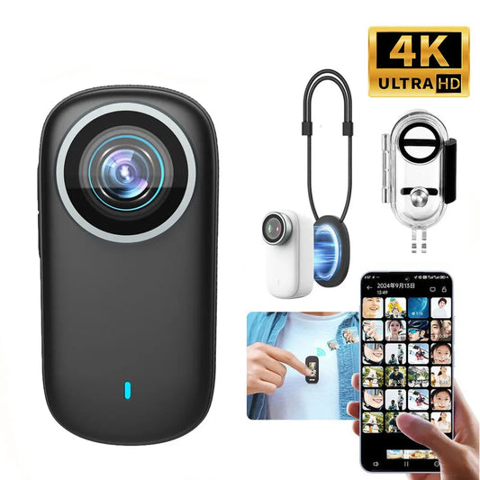 4K Mini Thumb Sports Camera Waterproof Magnetic Pocket Action Camera Wearable Body Cam for Motorcycle Helmet Cycling