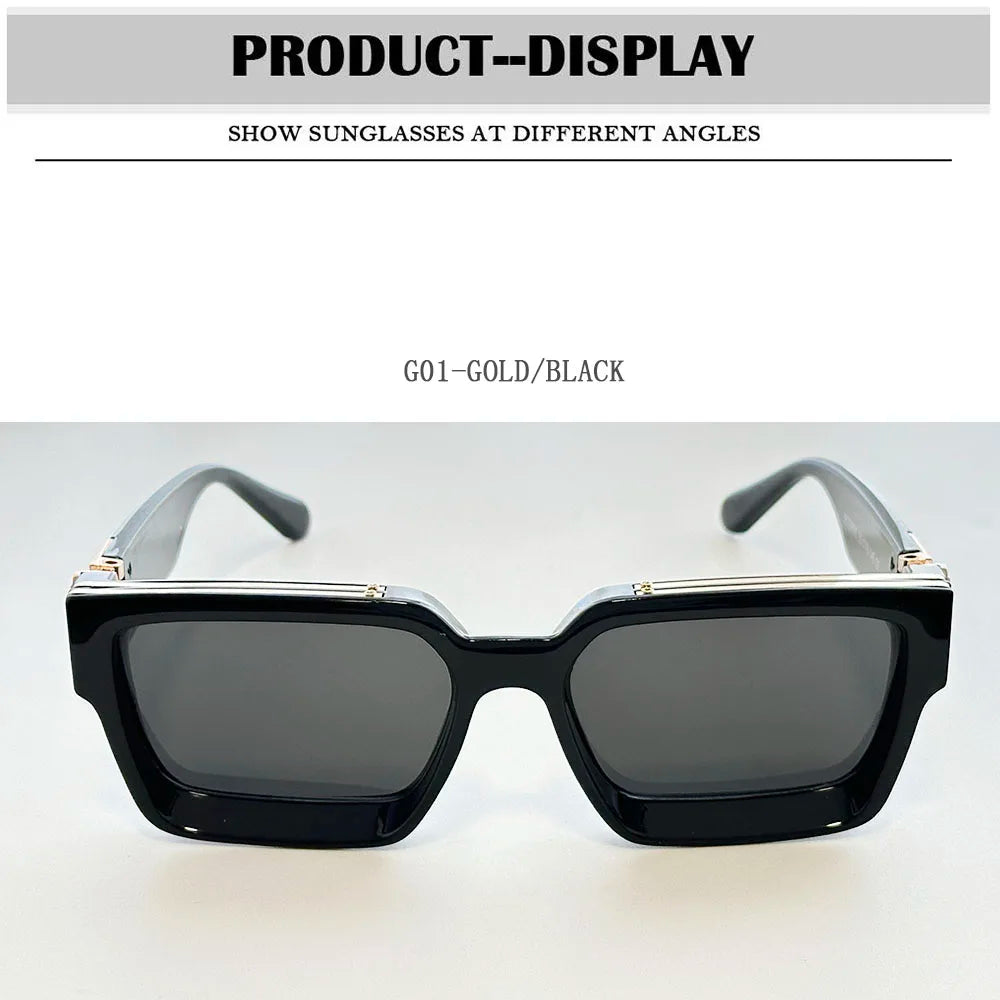 Retro Square Frame Sunglasses With UV400 Protection