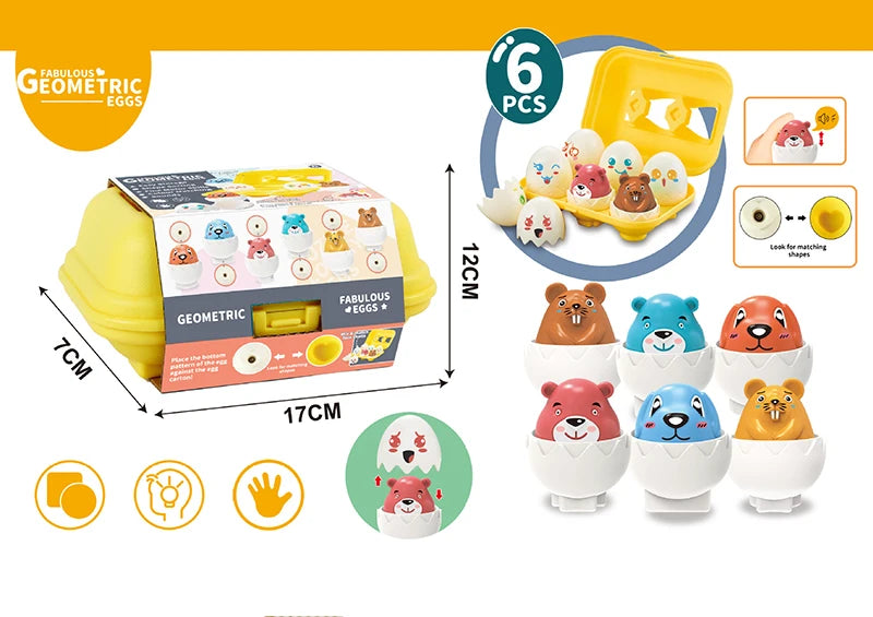 Eggs Toy 3D Puzzle Montessori Learning Education Math Toys Shape Match Smart Game For  Educational Easter Gifts