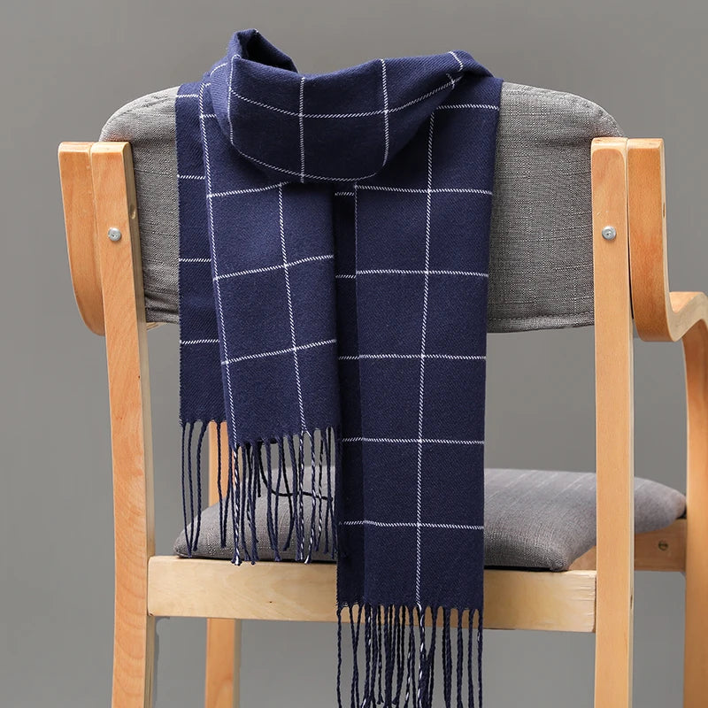 Classic lattice men soft shawl plaid scarves shawl wraps shawl neckerchief headband muffler