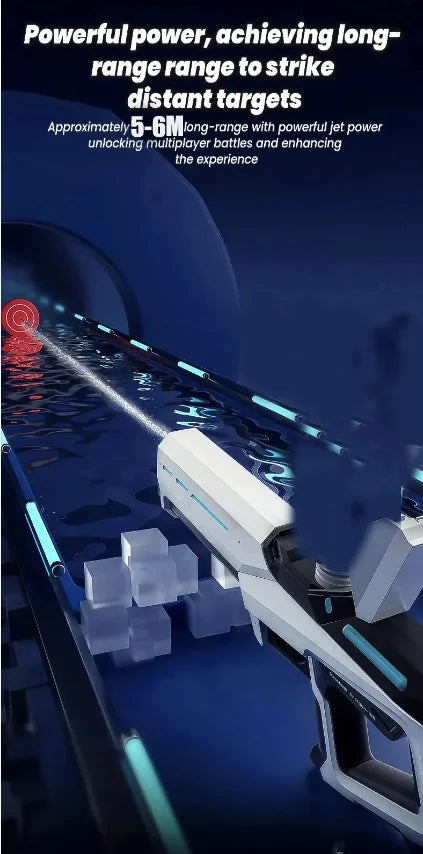 Electric Water Gun with Automatic Water Absorption Rechargeable Outdoor Water Blaster