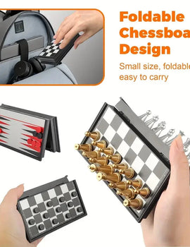 Mini  Chess Board Game Toys Folding  Plastic Chessboard Portable Interactive Toy for s Adult Birthday Gift