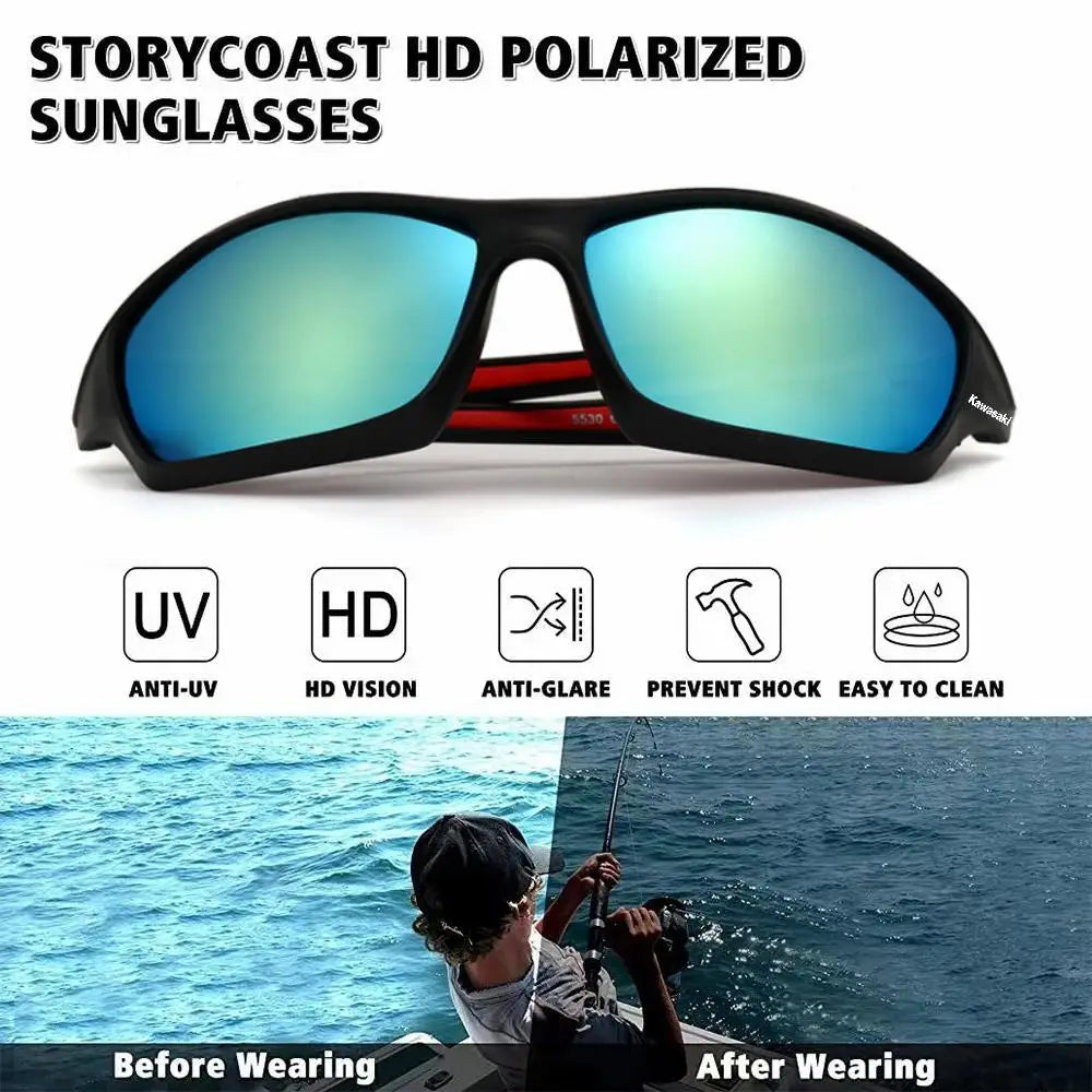 Motorcycle Glasses Men's Driving Camping Hiking Fishing Polarized Sunglasses Outdoor Sports UV400 Bicycle Glasses