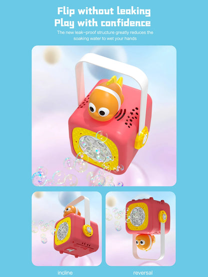 Small fish in the ocean Bubble Machine Outdoor Travel Continuous Bubble for Children (Excluding Bubble Liquid and Battery)