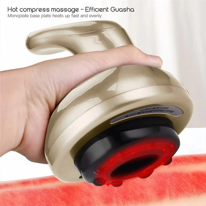 Cordless Electric Guasha Massager Hot Compress Scraping Device Negative Pressure Detox Magnetic Wave Cupping Weight Loss