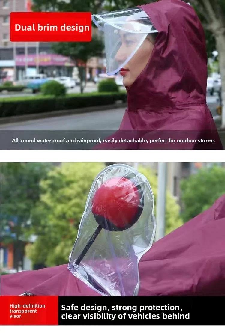 Large Double Person Waterproof Motorcycle Rain Poncho with Foot Coverage