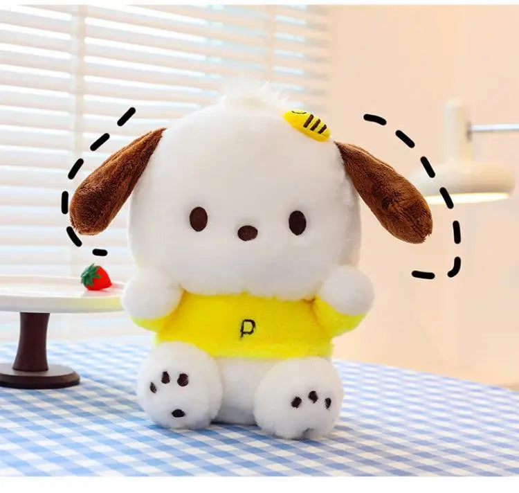 Cartoon Sanrio Pochacco Plush Toy Soft Stuffed Doll Cute Sofa Cushion Bedroom Decoration  Soothing Pillow  Anime Gift