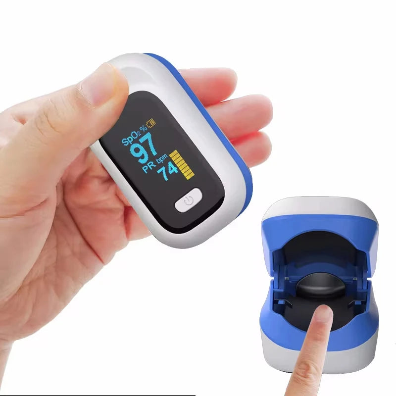 Finger Pulse Oximeter OLED Blood Oxygen Saturation Heart Rate Monitor Oxymeters Medical With Respiratory Digital Oximeter