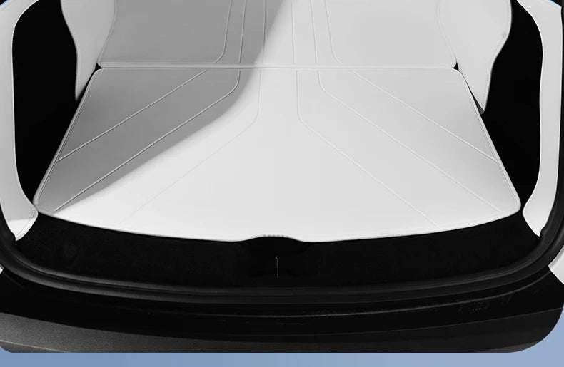 Custom Nappa Leather Trunk Mat Set for Tesla Model Y Juniper 2025 2026 Full Coverage Cargo Liner 7 Piece