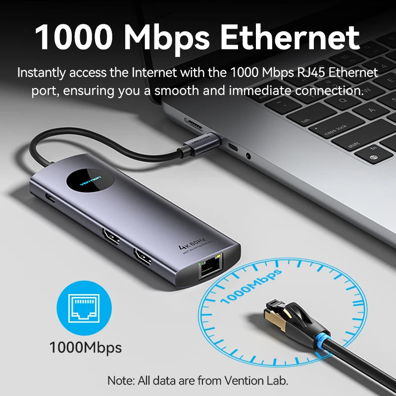 MST Docking Station Type C to HDMI DP 4K 60Hz RJ45 USB 3.0 HUB PD 100W USB C Splitter for PC Laptop Macbook Tablet