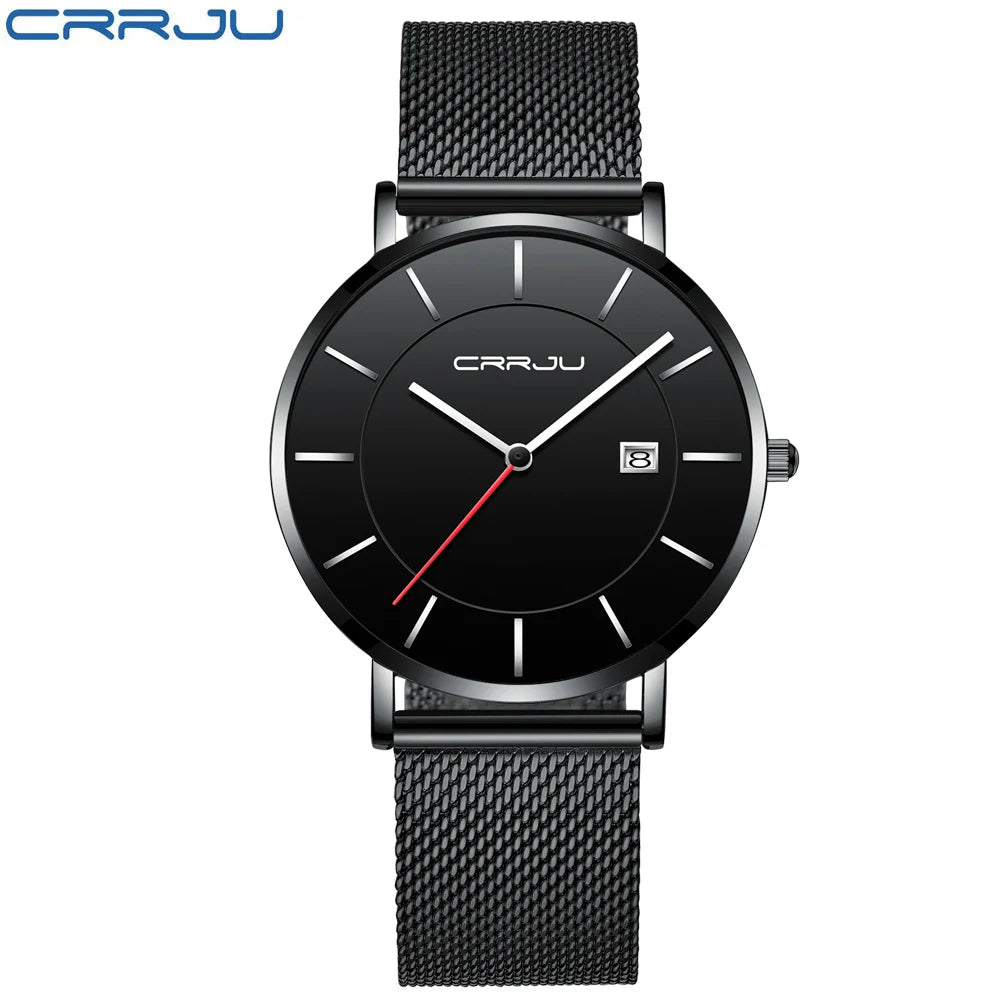 Men Watch Quartz Chronograph Full Steel Waterproof Wristwatch with Date