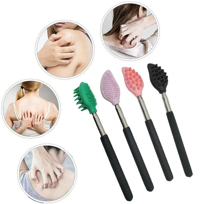 Back Scratcher Telescopic Silicone Backscratcher Massager Kit Back Scraper Extendable Telescoping Itch Health Massage Tools