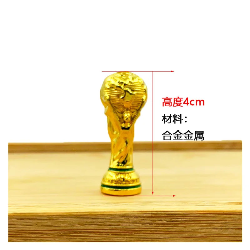 Football Trophy Metal Keychain Soccer Fan Collectible Pendant Gift