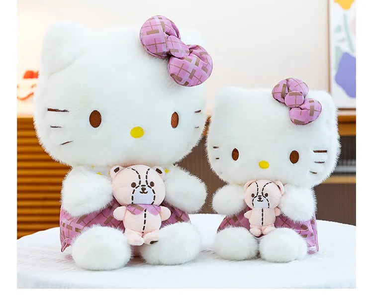 Purple Retro Cat Character Plush Stuffed Doll Toy