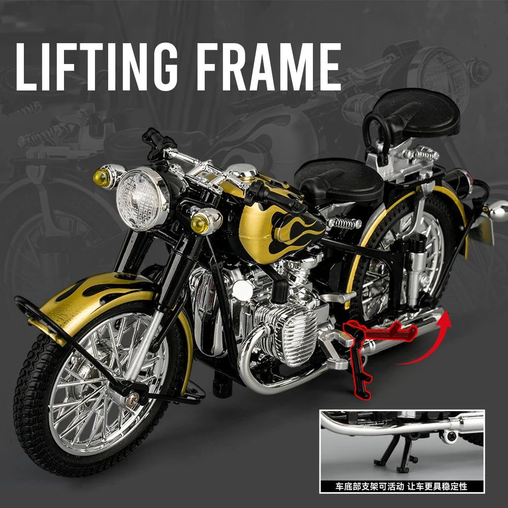 1 10 Scale Alloy Changjiang 750 Motorcycle Model with Sound and Light