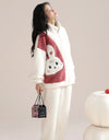 Women’s Winter Flannel Pajama Set – Warm Coral Fleece Loungewear with Cute Bunny Design