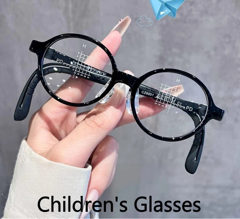 Retro Round Lightweight Flexible Plastic Eyeglasses Frames