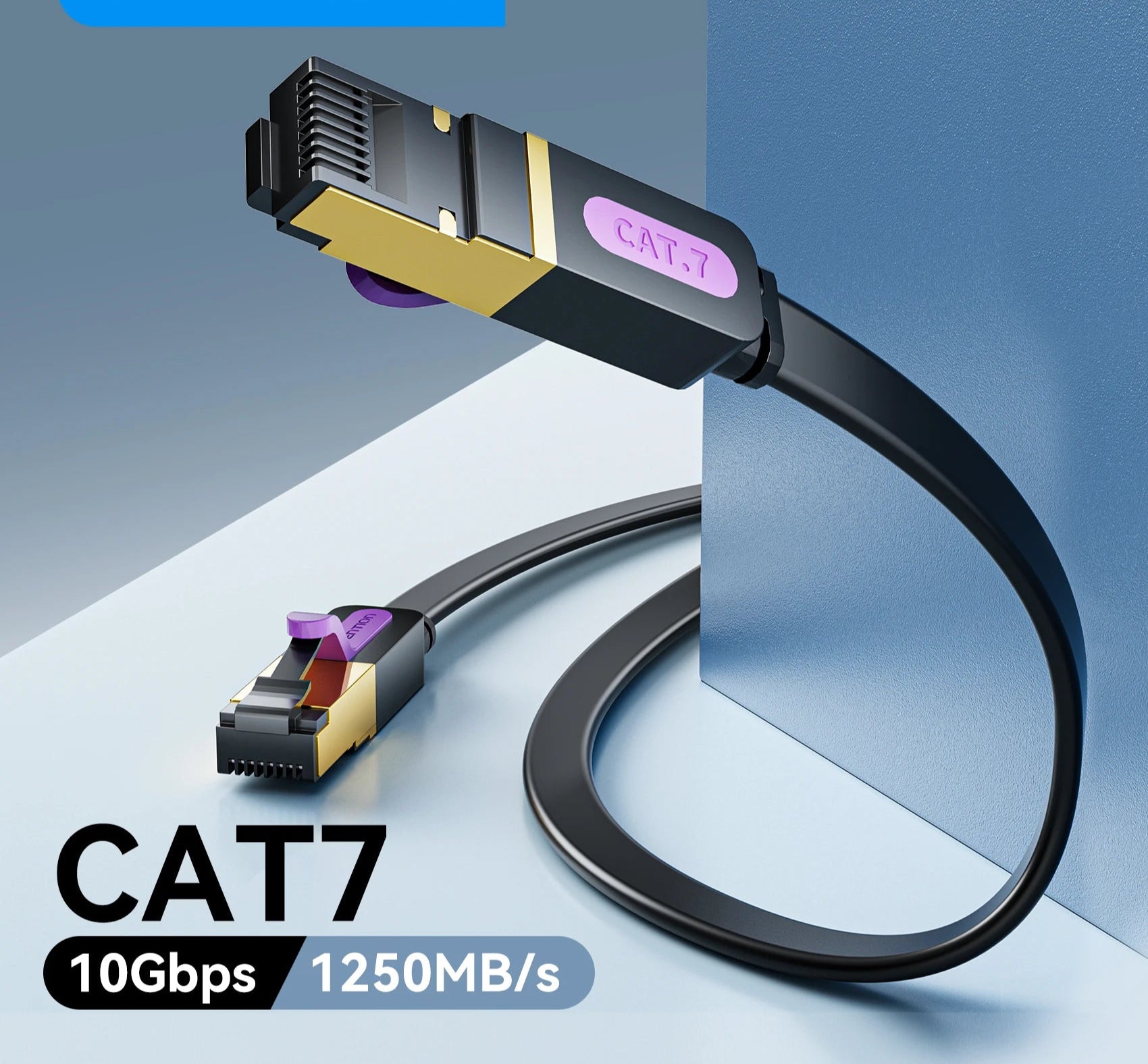 Cat7 Ethernet Cable Cat7 High Speed Flat Gigabit STP RJ45 10Gbps Network Lan Cable for Router PS5 PS4 PS3 Patch Cord