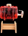 1L Glass Whiskey Barrel Wine Barrel Beer Bottle Fruit Aging Alcohol Honey Storage Container With Base Faucet Bar Tool