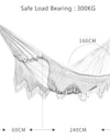 Premium Cotton Canvas Hammock with Woven Tassels for Home, Bedroom, Patio, Porch, Yard, Beach 2 Person Bohemia Style
