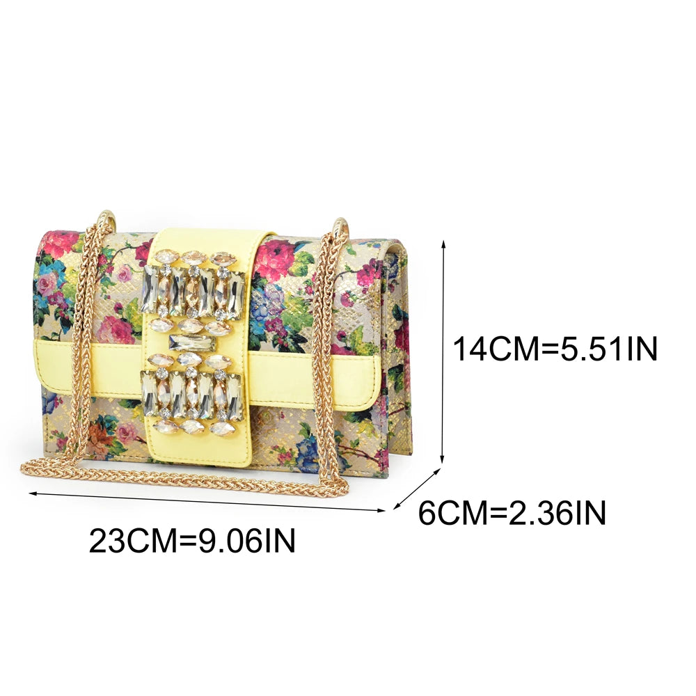 Italian Design Rhinestone-encrusted Ladies Party Shoes And Special Bag High Heels And Dual Purpose Bag Women's Shoes