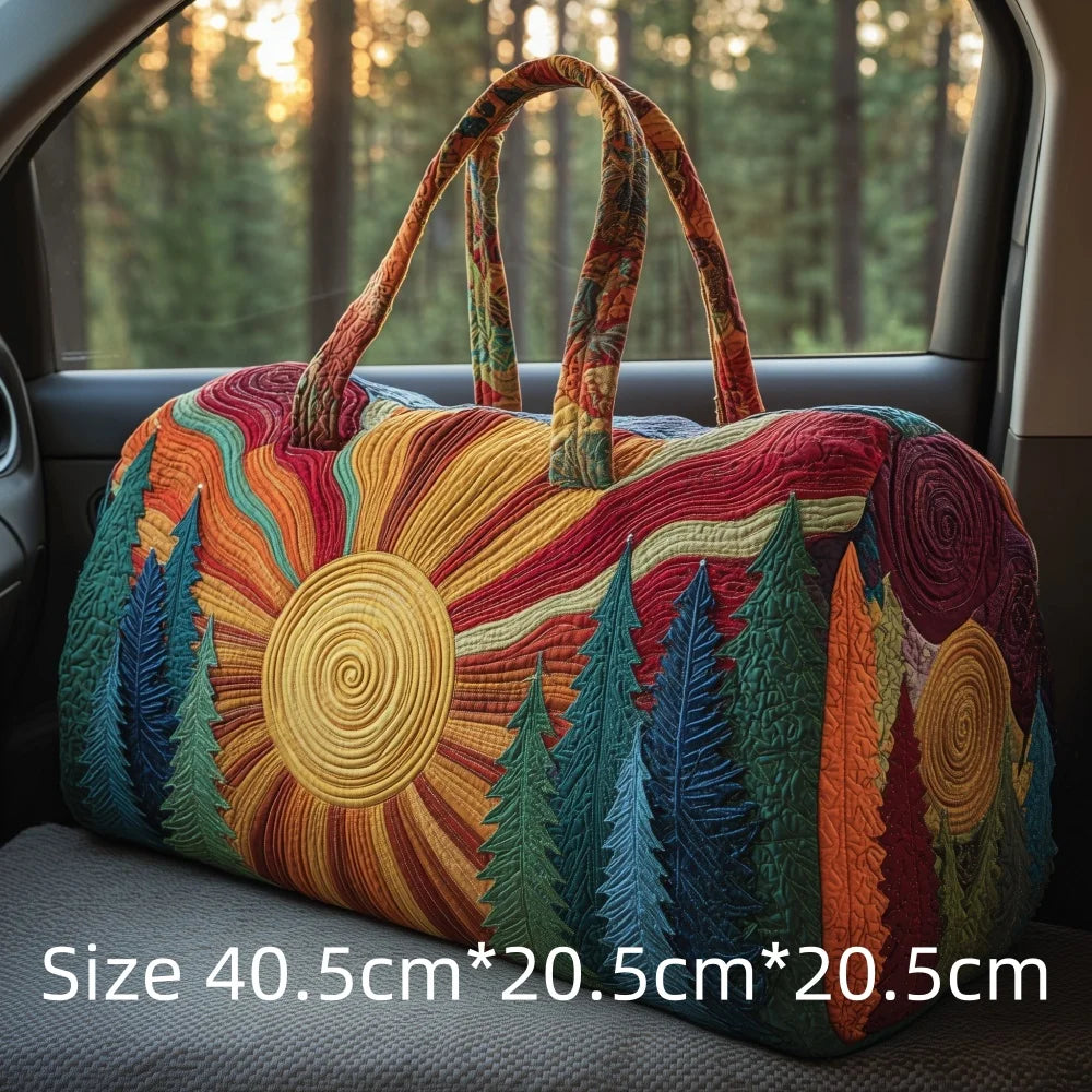 Hot Sale 3D Quilted Bag for Women Colorful Sun Pattern Travel Tote Bag Desert Cactus Forest Print Weekender Overnight Beach Bag