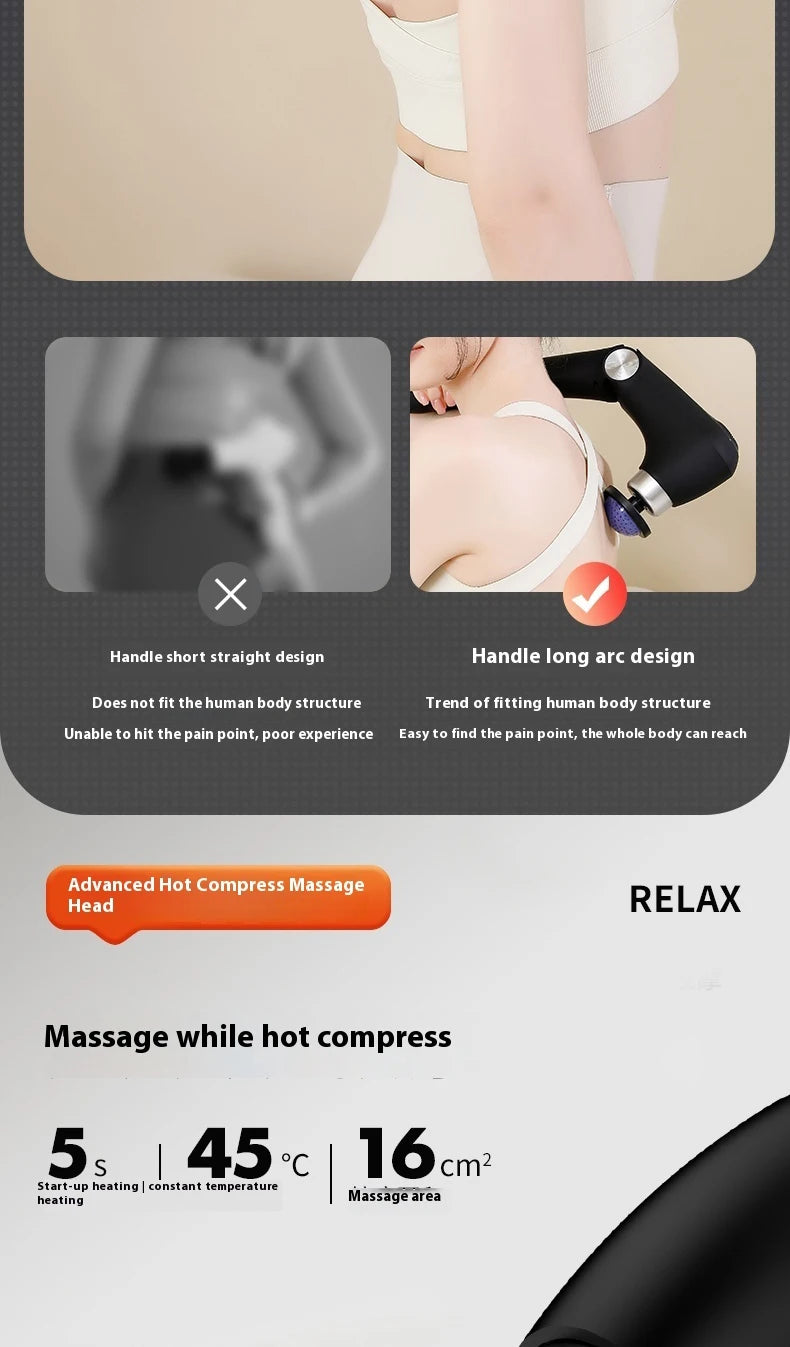 Foldable Massage  Deep Tissue with Heat & Cold Head Adjustable Angles Portable Percussion Back Massager for Muscle Neck Body