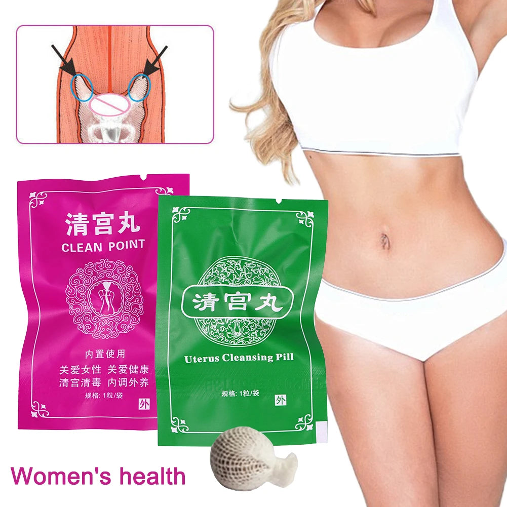 Original Chinese Bang De Li Beautiful Life Yoni Detox Pearls for Women Fertility Womb Fibroid Medical Swab Tampons Case