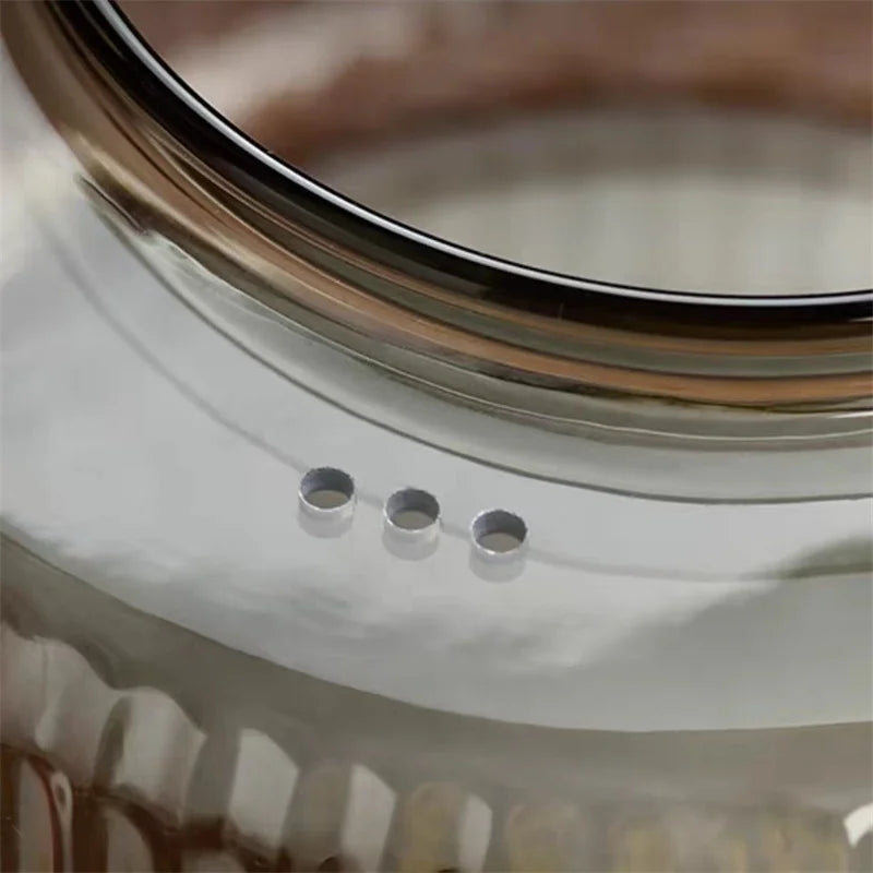 Large Capacity 1200ml Vertical Stripe Pattern Glass Tea Pot Kungfu Tea Set Wooden Beam Tea Kettle Brewing Puer Teapot Teaware