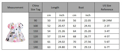 Mickey Mouse Daisy Cartoon Puff Sleeve Clothes Summer Baby Girl Casual Dress Girls Backless Cute Princess Dresses