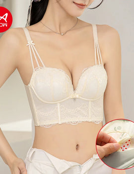 Women’s Low-Cut Lace Push-Up Bralette – Adjustable Straps, Fashionable Lingerie