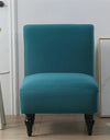 Stretch Armless Accent Chair Cover Single Short Back Sofa Covers Solid Color Anti-dirt Chair Slipcover Removable Sofa Protector