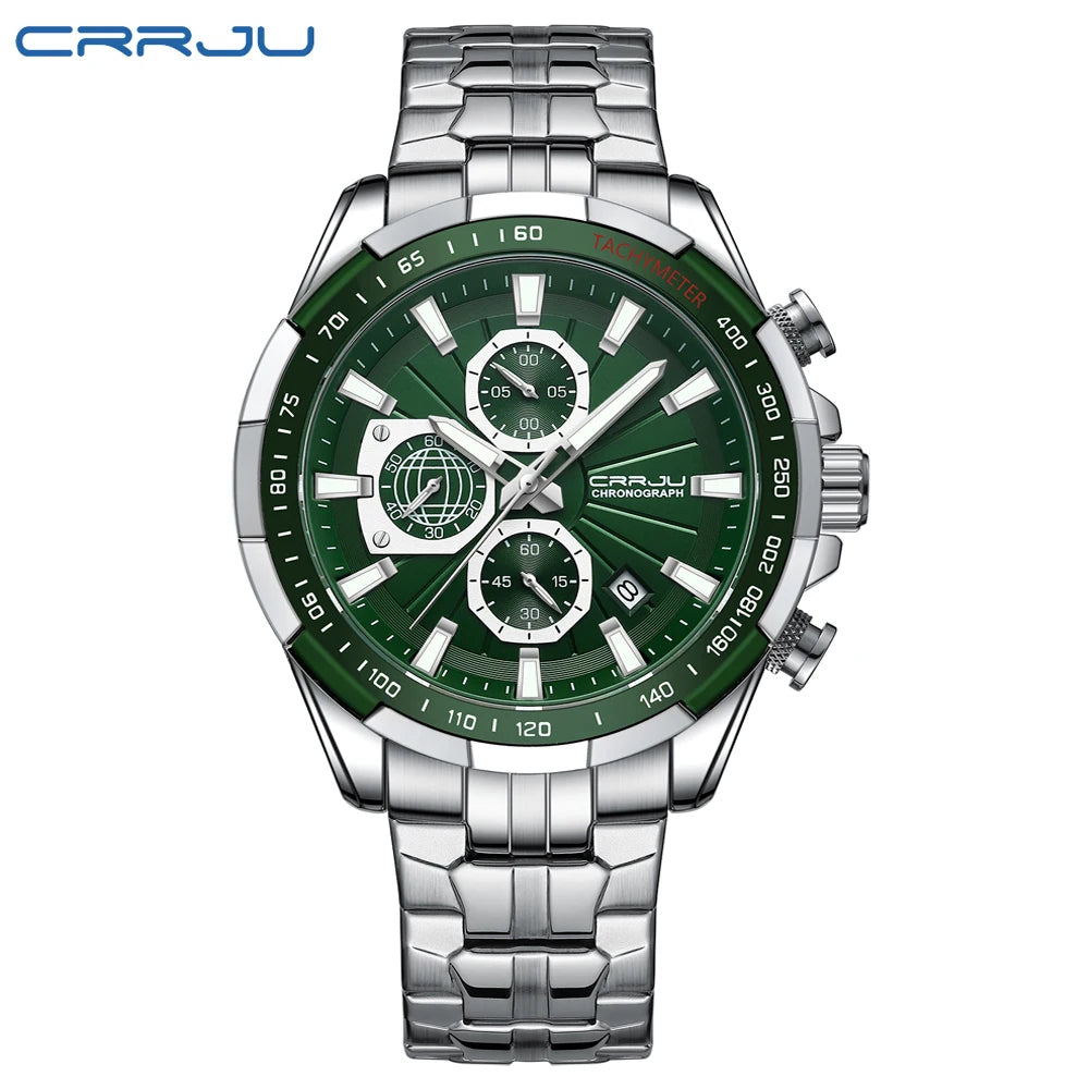 Men's Watches Fashion Business Multifunction Quartz Chronograph with Auto Date and Luminous Hands Relogio Masculino