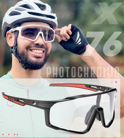 Photochromism blue red black bicycle cycling glasses men riding Cycling Sunglasses sport bike cycling women fishing goggle UV400