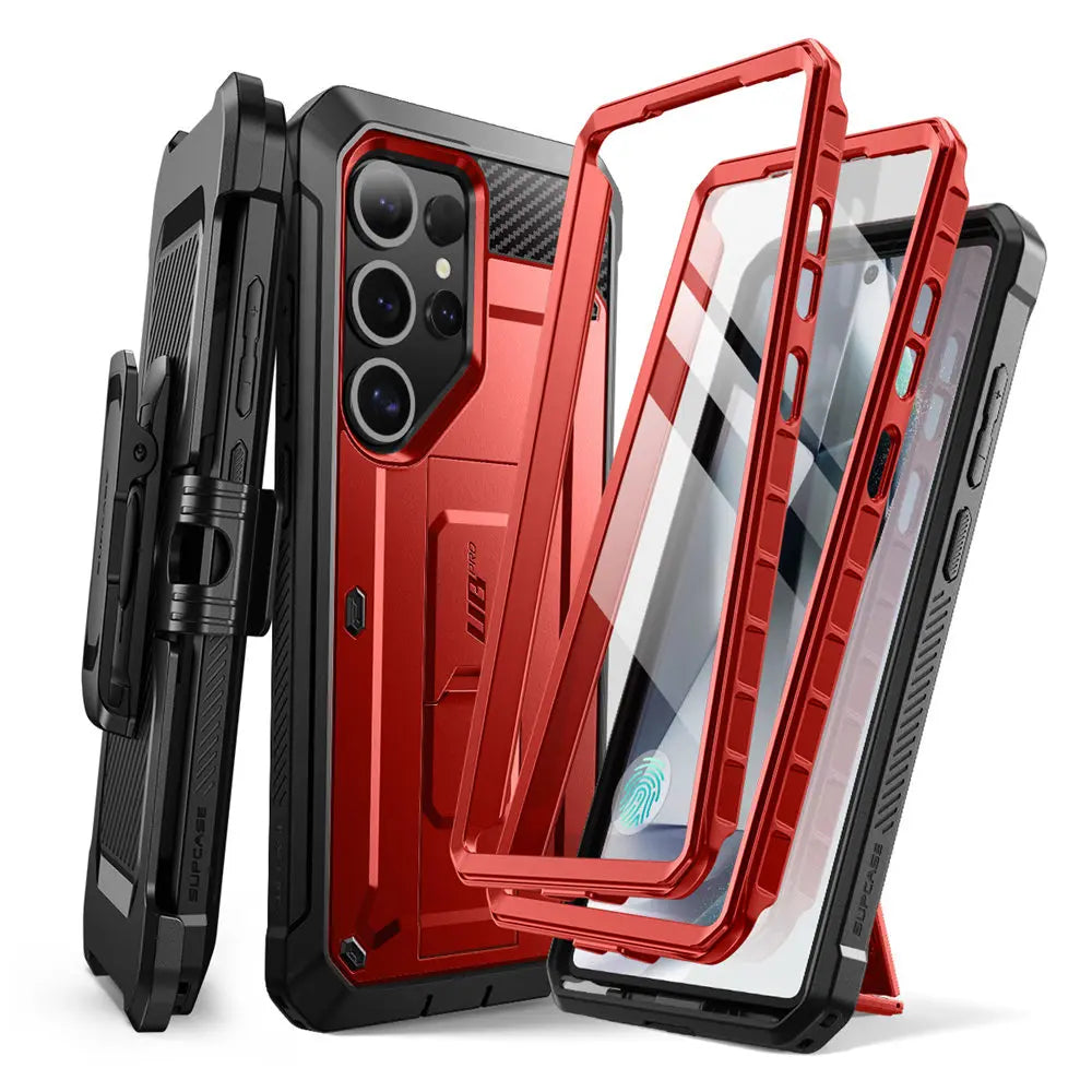 For Samsung Galaxy S25 Ultra Case UB Pro Full-Body Dual Layer Rugged Belt-Clip Phone Case with Built-in Screen Protector