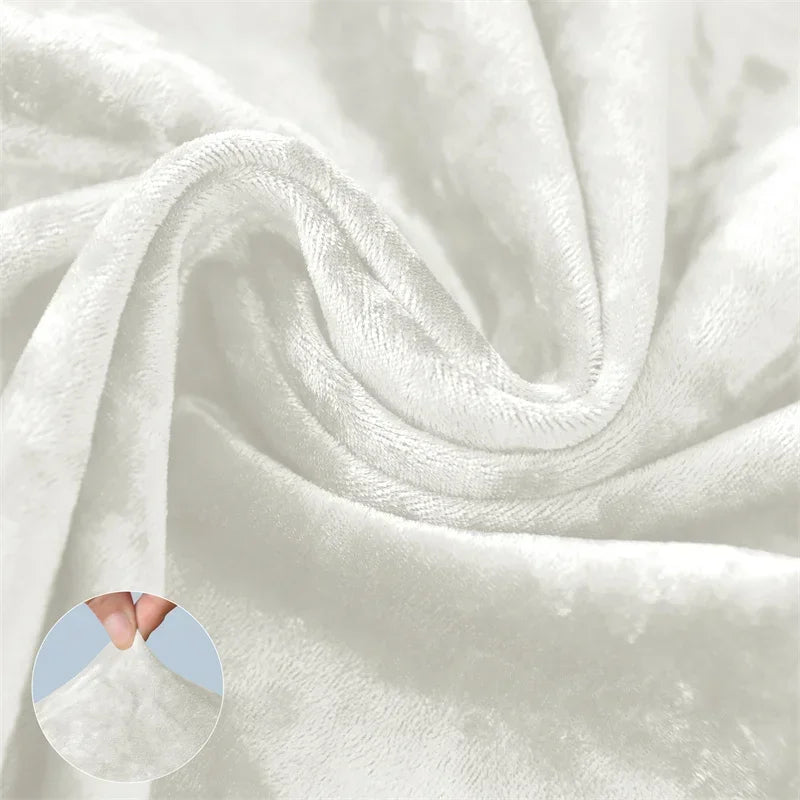 1PC Shiny Velvet Short Bar Chair Covers Stretch Back Bar Stool Covers Small Size Dining Barstool Slipcovers Party Banquet Decor