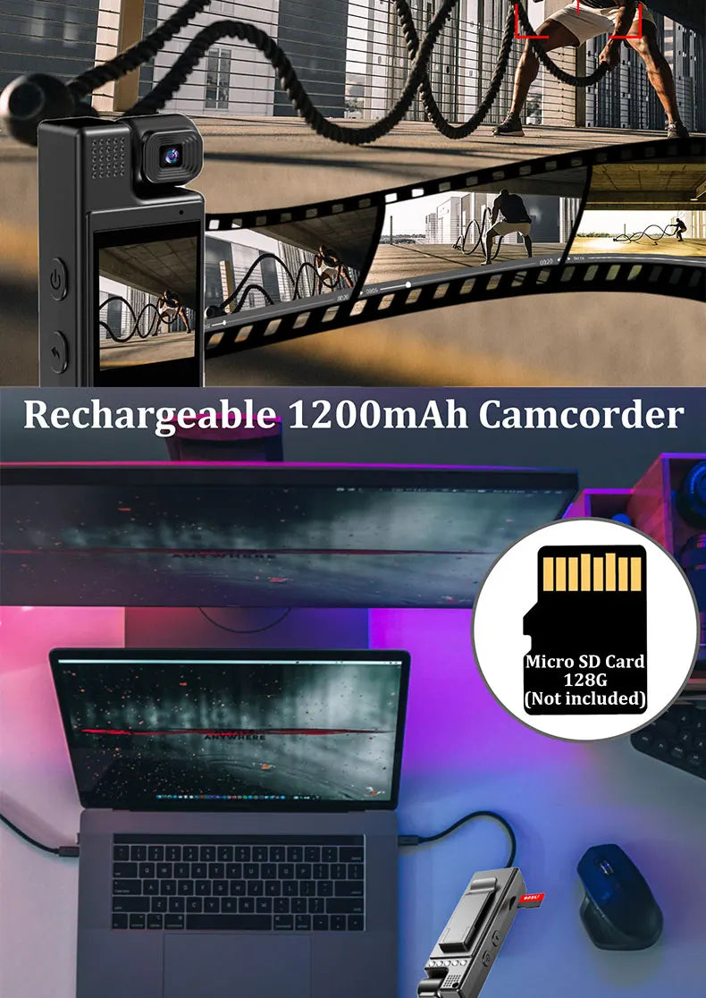 1.3inch Screen 1080P Sports HD Mini Camera Portable Digital Video Recorder BodyCam Infrared Night Vision Police Camcorder