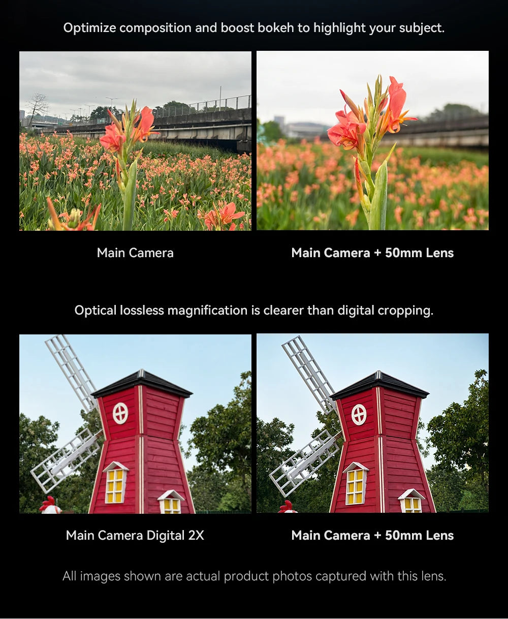 2X Smartphone Portrait Lens with Natural Bokeh Effect 50mm