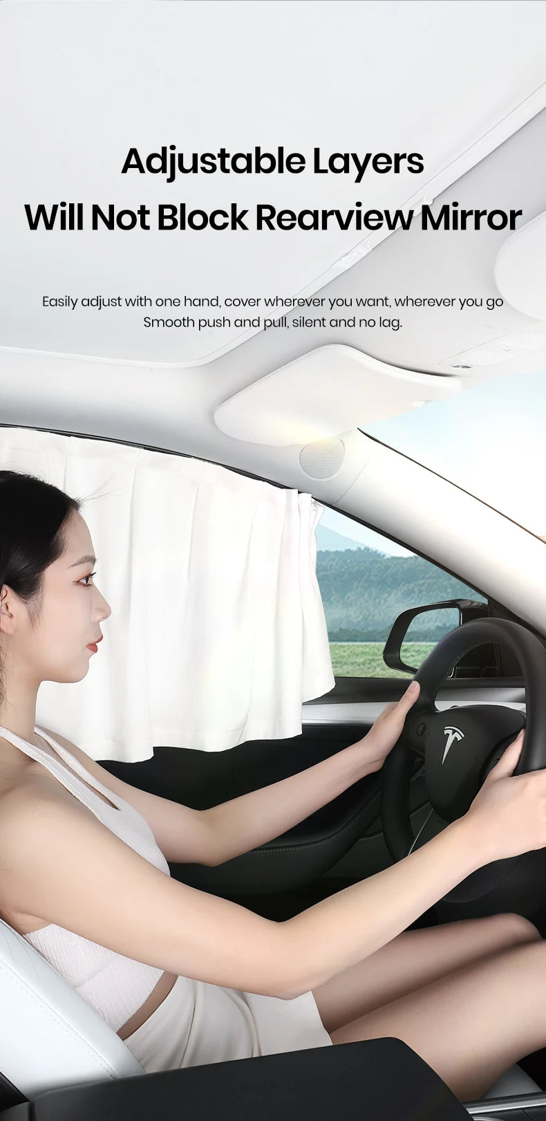 Ice Crystal Side Window Privacy Sunshade Set for Tesla Model 3 Y YL Highland Front and Rear Windshield Cover